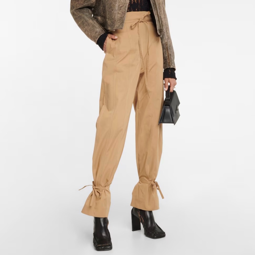 Acne Beige Tie-Hem Trousers
